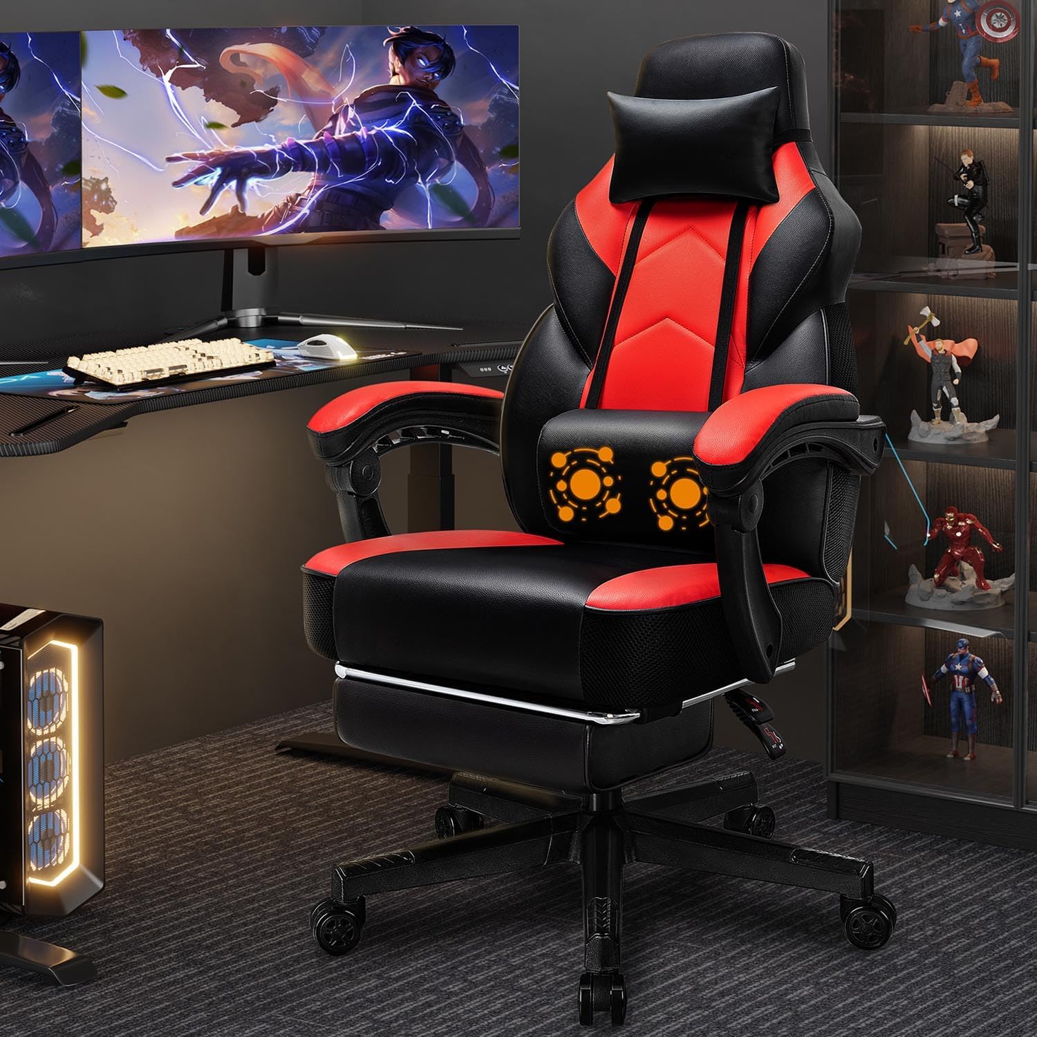 Ergonomic Office Chair - Игровое кресло с подставкой для ног,